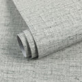 15.75"x590.6" Gray Grasscloth Wallpaper Peel and Stick Removable Textured Wall by MANONIRIA