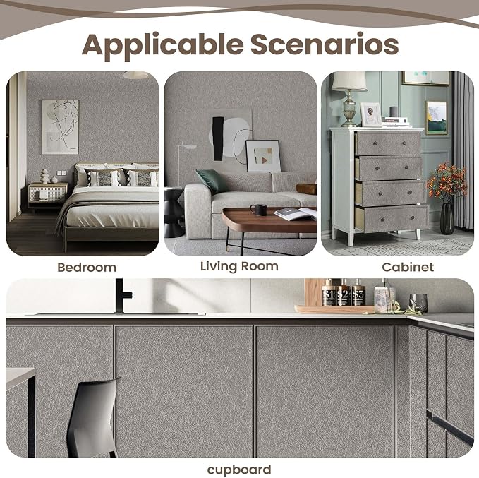 Taupe Peel and Stick Self Adhesive Wallpaper - Image 2