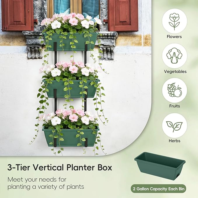 OYEAL Window Boxes Planters Deck Railing Planter Boxes - Image 5