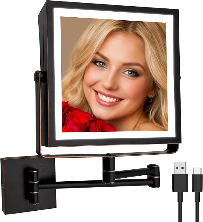 Ruacq Rechargeable Wall Mounted Makeup Mirror by Ruacq