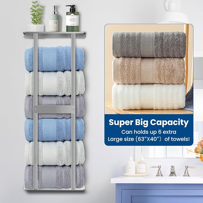 Bathroom Towel Storage Rack, Wall Mounted Bathroom Towel Rack, 30 inch Heavy - Image 7