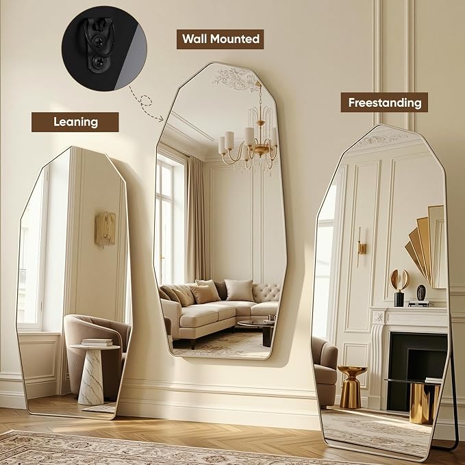 Antok Full Length Mirror, Free Standing Wall Mounted or Leaning Full Body Mirror - Image 7