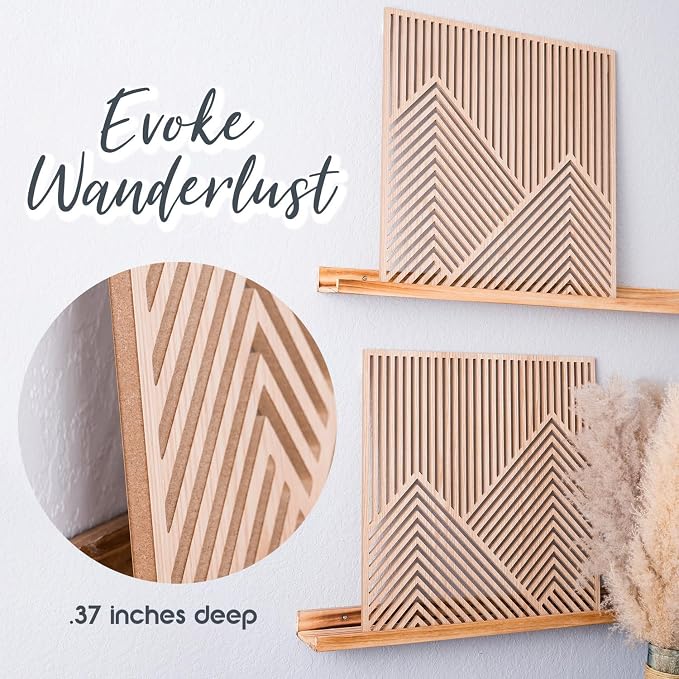 SnugLife 2 Pcs Wood Mountain Wall Art - Image 4