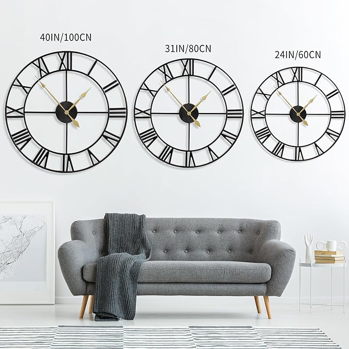 LEIKE 80CM Extra Large Wall Clock - Image 5