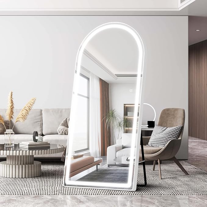 FENNIO Full Length Mirror with Lights, Free Standing Lighted Floor Mirror - Image 2