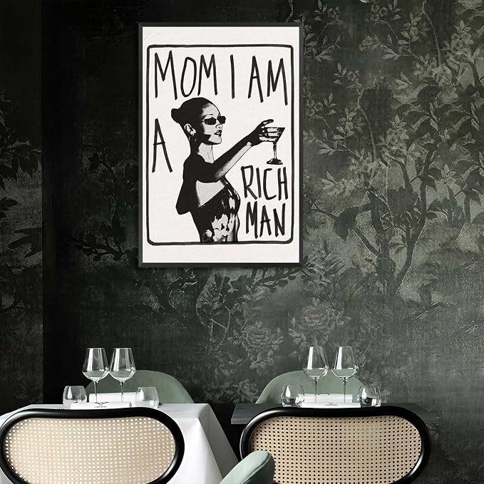 Mom I Am A Rich Man Aesthetic Retro Music Goblet Poster Feminist canvas Wall - Image 4