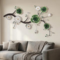 Large 3D Abstract Art Metal Flower Wall Art Main Colors Are White And Blue by XWYLFDC