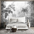 Grey Tropical Rainforest Plant wallpeper Living Room Bedroom Jungle Botanical by WXHFM