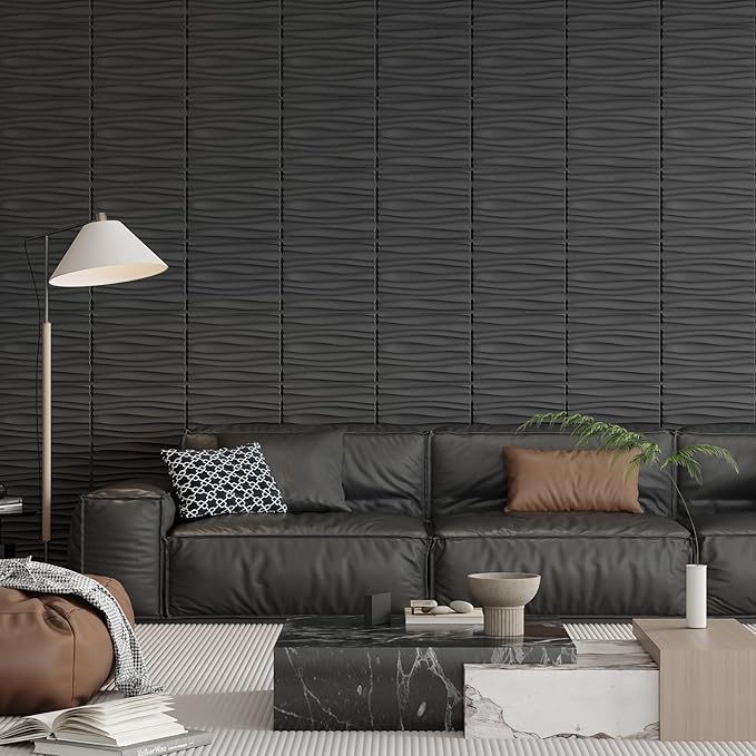 Art3d 24-Pack 3D Wall Panels for Interior Home Décor, PVC Wavy Textured Accent - Image 6