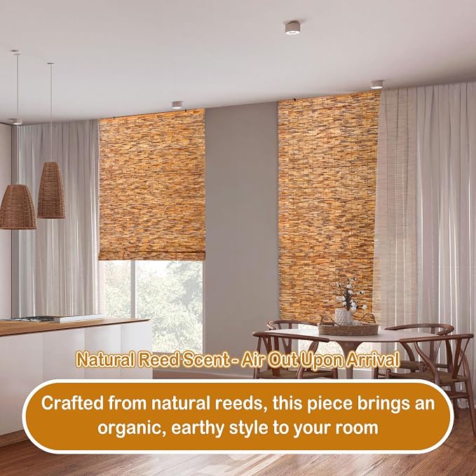 DoubleFill 2 Pcs Bamboo Shades Outdoor Reed Roll Up Blinds 36" W x 72" H - Image 5