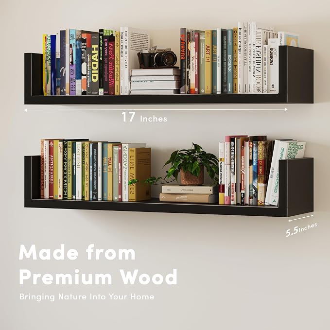 Wall Bookshelf, U Shaped Floating Bookshelf, Hanging Bookshelves - Image 5