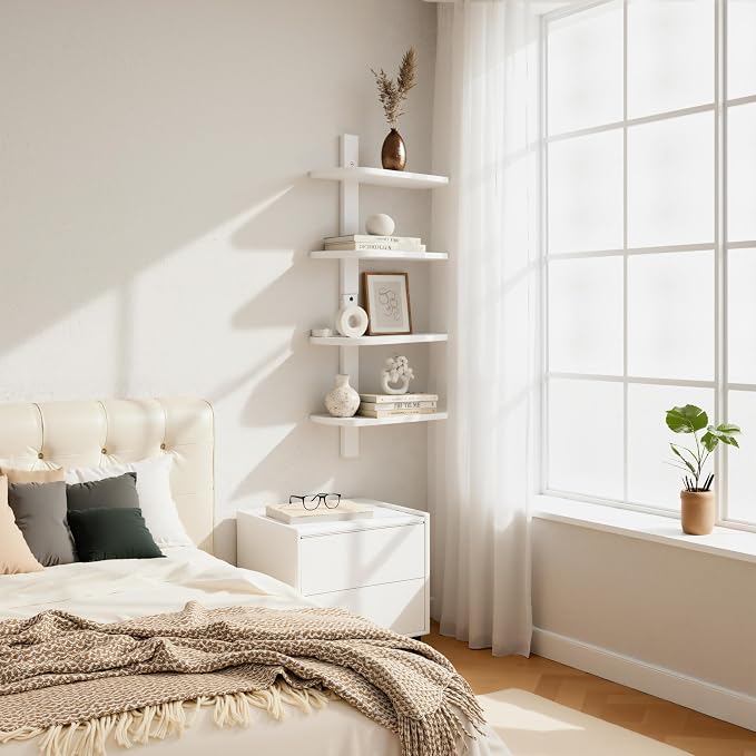 Afuly White Floating Shelves for Wall Display Shelf Unit Modern Decorative - Image 8