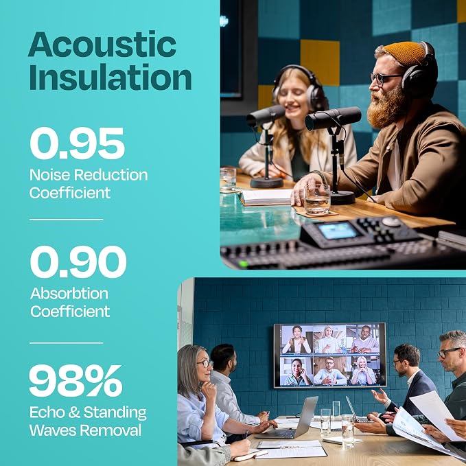 Acoustic Panels 12-Pack Soundproof Wall Panels 12"x12"x0.4" Decorative Sound - Image 3