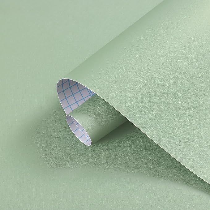 Dimoon 17.3''x78.7''Peel and Stick Wallpaper Light Green Contact Paper by DIYYOURMOON