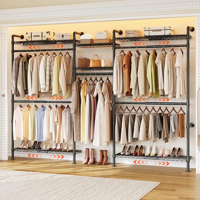 ONBRILL H3 Plus Expandable Wall Mounted Closet System, 5.7FT-8.2FT Closet by ONBRILL