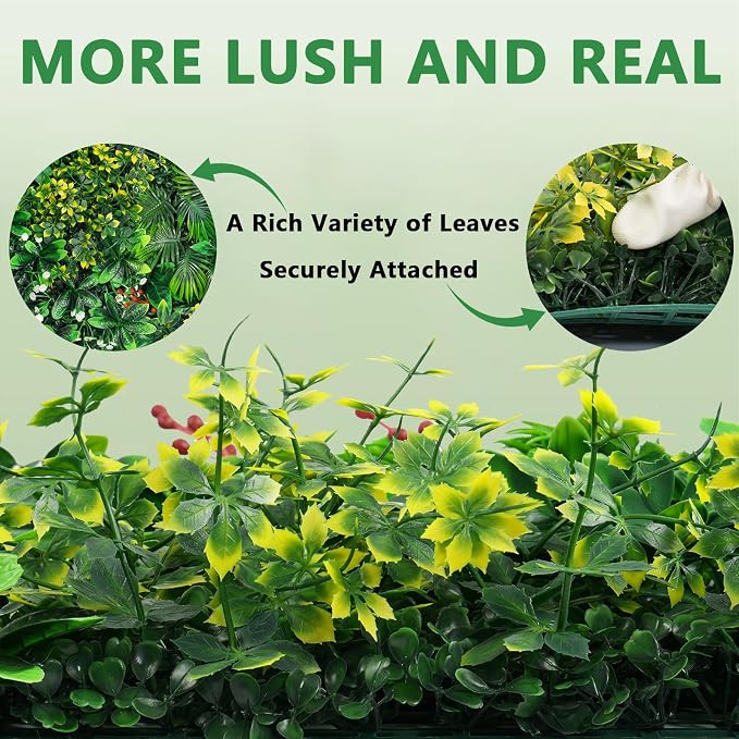 Yangrass Artificial Grass Wall Panels, Faux Greenery Privacy Fence Screen - Image 5