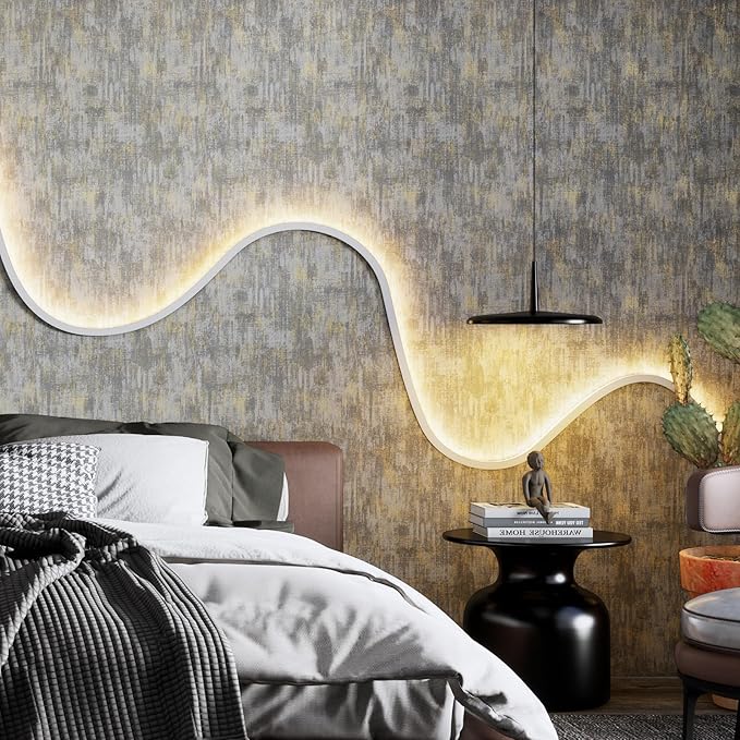JiffDiff Vintage Metallic Peel and Stick Wallpaper Self Adhesive Industrial by wallpaper