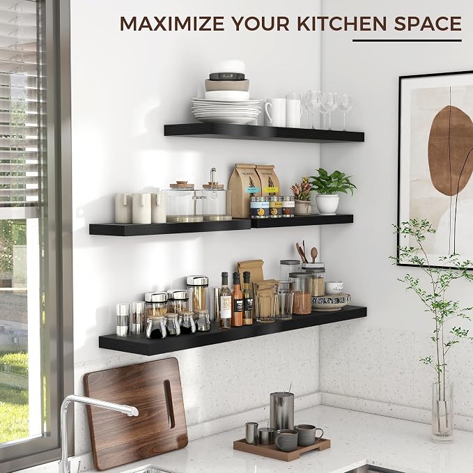Venusmiles Floating Shelves for Wall 36 inch Long, Engineered Wood Wall Shelves - Image 6