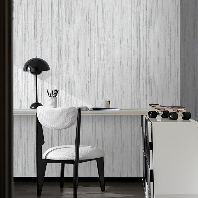 Beige Grey Grasscloth Wallpaper Peel and Stick 15.74" X 472.44" Removable - Image 8