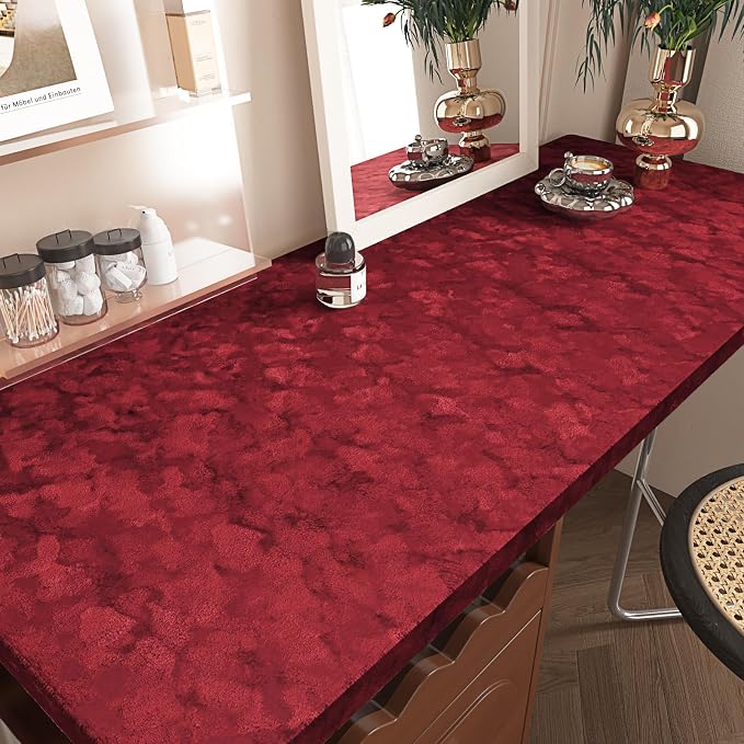 Wallercity Soft Red Velvet Felt Drawer Liner Self Adhesive Retro Velvet - Image 3