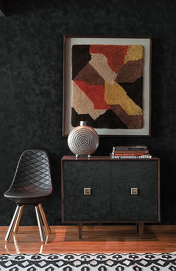 Yasinet Peel and Stick Wallpaper Black Removable Wallpaper Modern Black Contact - Image 5