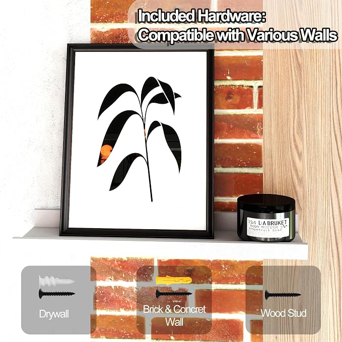 Small White Floating Shelves for Wall Decor, Wall Mounted Wood Shelf for Bedroom - Image 5