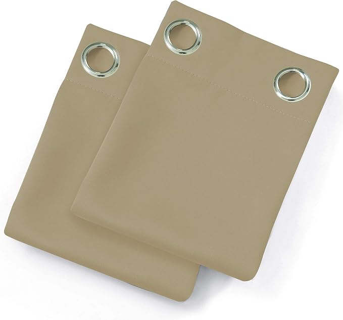 LEMOMO Beige Blackout Curtains/42 x 84 Inch/Set of 2 Panels Room Darkening - Image 9