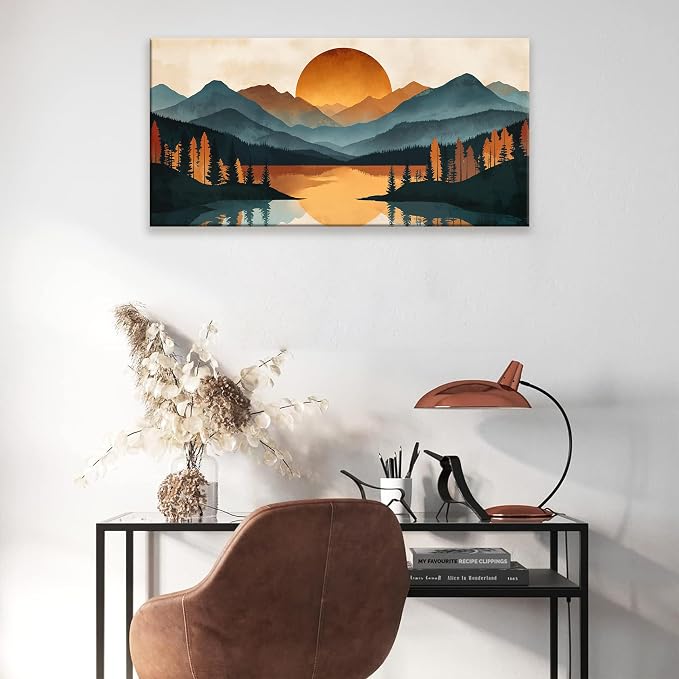 Suconvng Colorful Canvas Art Wall Decor Prints Mountain Boho Wall Art Picture - Image 4