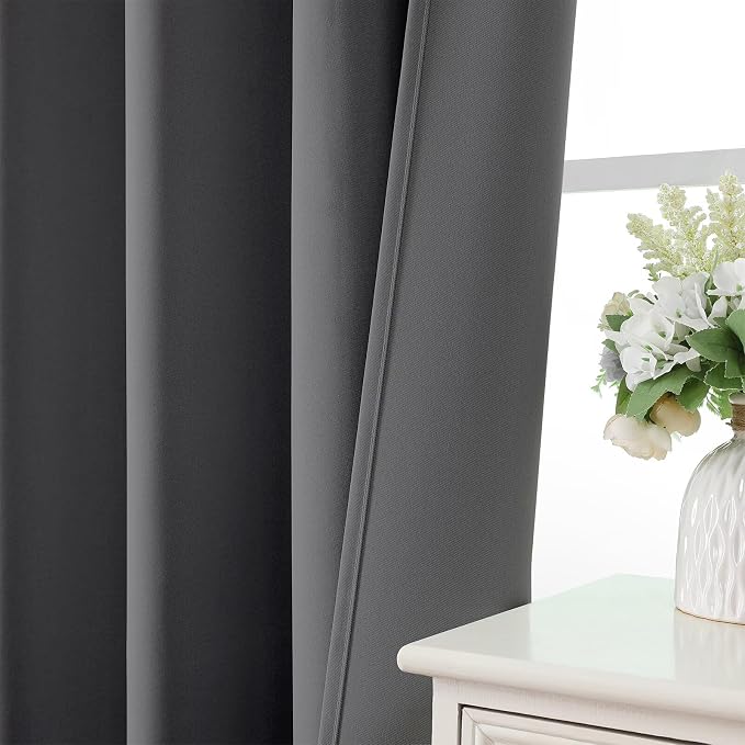 CUCRAF Light Grey Blackout Curtains 54 inch Length 2 Panels Set, Rod Pocket - Image 6