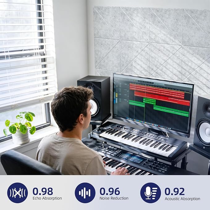 Vieshful 20 PackAcoustic Panels, Peel & Stick Sound Absorbing Wall Panels - Image 2