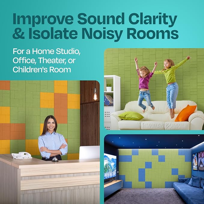 Acoustic Panels 12-Pack Soundproof Wall Panels 12"x12"x0.4" Decorative Sound - Image 7