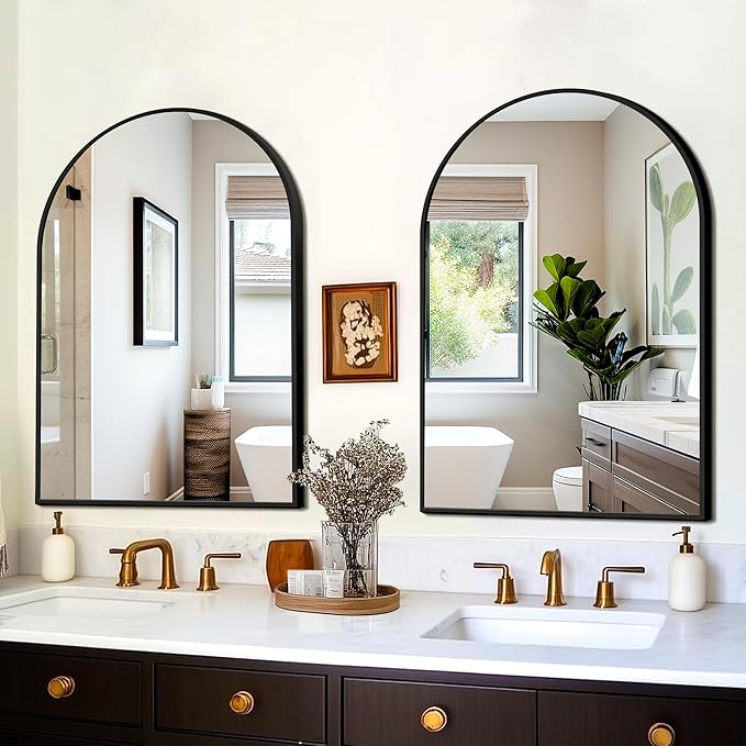 FICTOR Bathroom Mirror for Wall, Arched Vanity Bathroom Mirror for Over Sink - Image 3