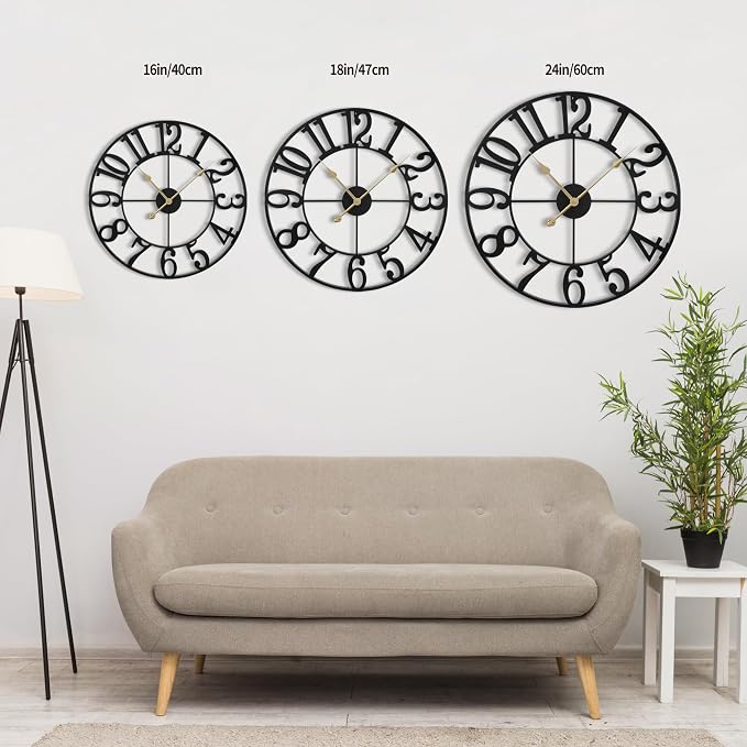LEIKE Large Wall Clock, 18.5" Silent Non-Ticking, Battery Operated, Decorative - Image 5