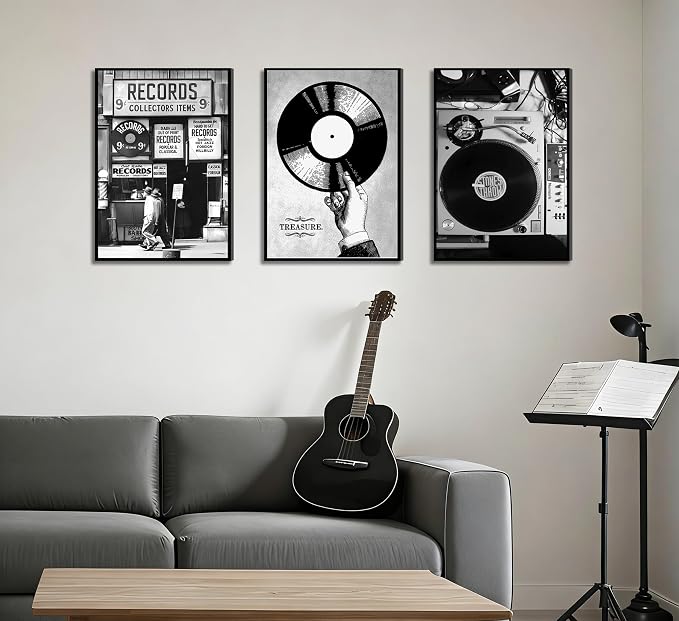 3Pcs Retro Music Poster Wall Art Fashion Black And White Photography Preppy - Image 7