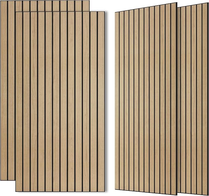 Wood Veneer Acoustic Panels, 4 Pack 47.2”x23.6” Sound Panels, Decorative Large by AUTORIFIC