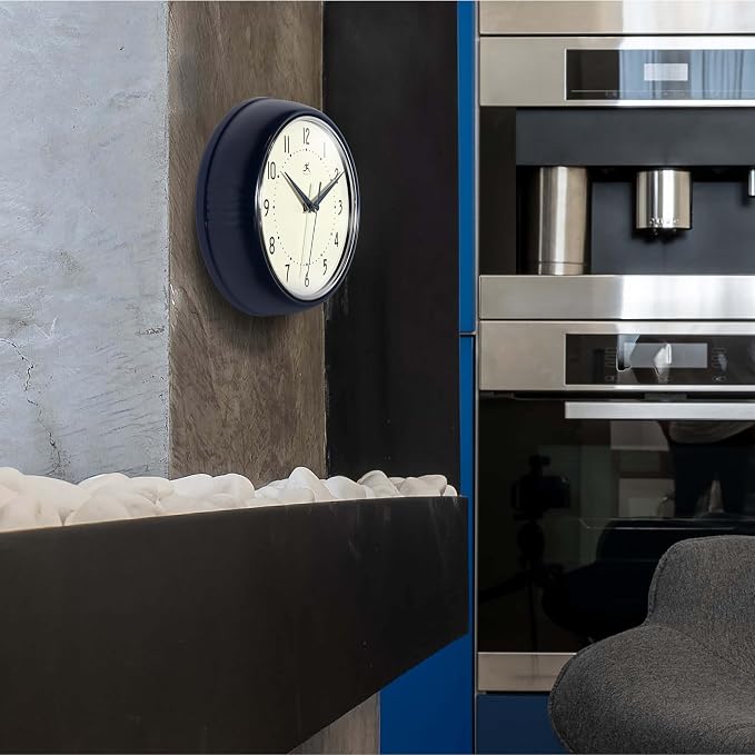 Infinity Instruments Retro 9.5 Inch Round Indoor Wall Clock - Image 2