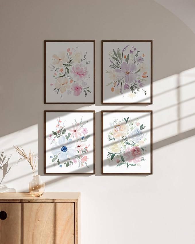 Bouquet Set Art Print Framed Walnut 16x20 - Image 5