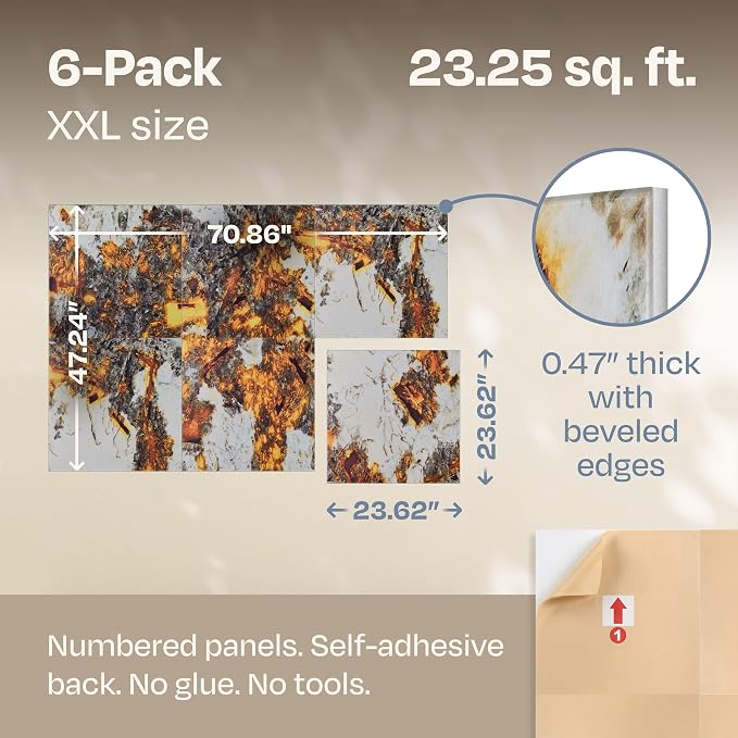 XL Acoustic Wall Panels 6-Pack Decorative Acoustic Panels High Density Sound - Image 3