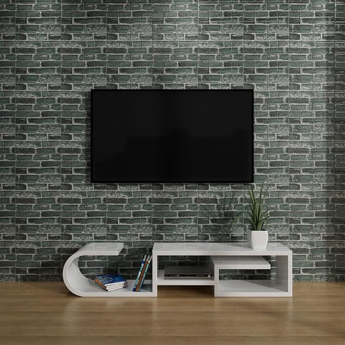 3D Wall Panels Peel and Stick in Green，20 PCS XPE Foam 3D Wallpaper, Faux Brick - Image 4