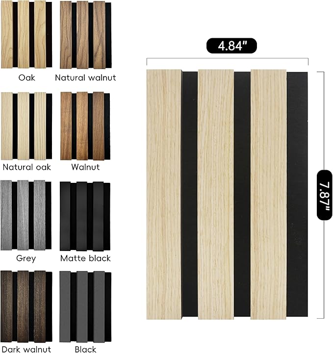 RITOLLO Wood Panels for Wall 4.92"×7.68" Acoustic Panels for Interior Wall Decor - Image 2