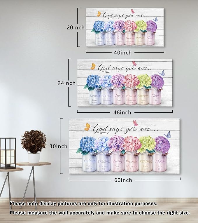 Cao Gen Decor ArtH43050 Inspirational Bible Verse Wall Art: God Says You Are - Image 2