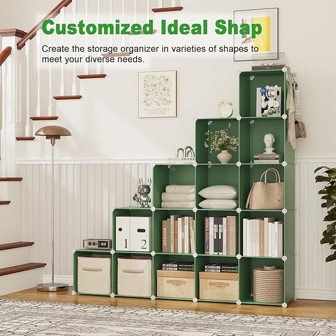 C&AHOME Cube Storage Organizer, 16-Cube Shelves Units, Plastic Storage Cubes - Image 6