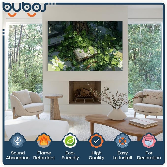 BUBOS 6 Pack Self-Adhesive Acoustic Wall Panel, 70.8" x 47.2" Sound Panels - Image 3