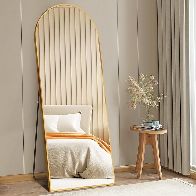 DUMOS 56"x15" Arched Full Length Floor Mirror, Full Body Mirror - Image 6