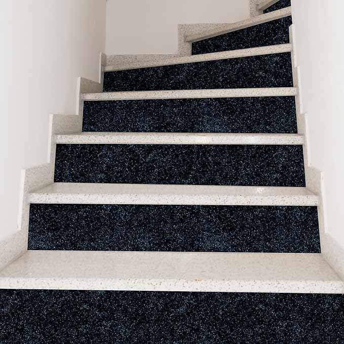 CHIHUT Black Blue Glitter Wallpaper Peel and Stick 15.7''x100'' Sparkle Glitter - Image 6