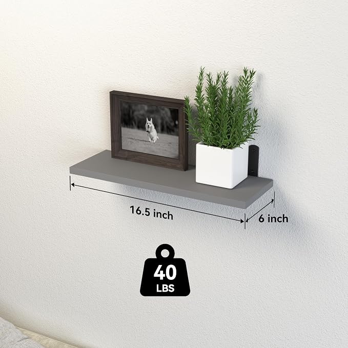 DOLLFIO Floating Shelves, 3 Sets Wall Wooden Shelves - Image 3