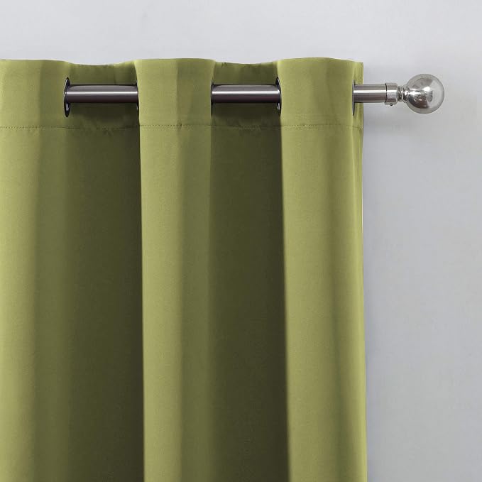 LEMOMO Blackout Curtains 52 x 45 inch/Olive Green Curtains Set of 2 - Image 7