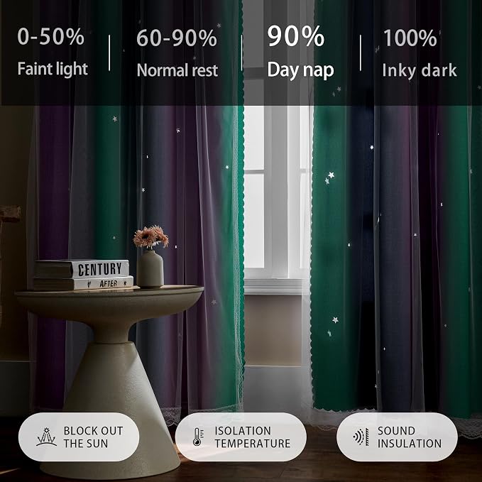 XiDi Purple Grey 84 inchs Long Curtains - Image 5