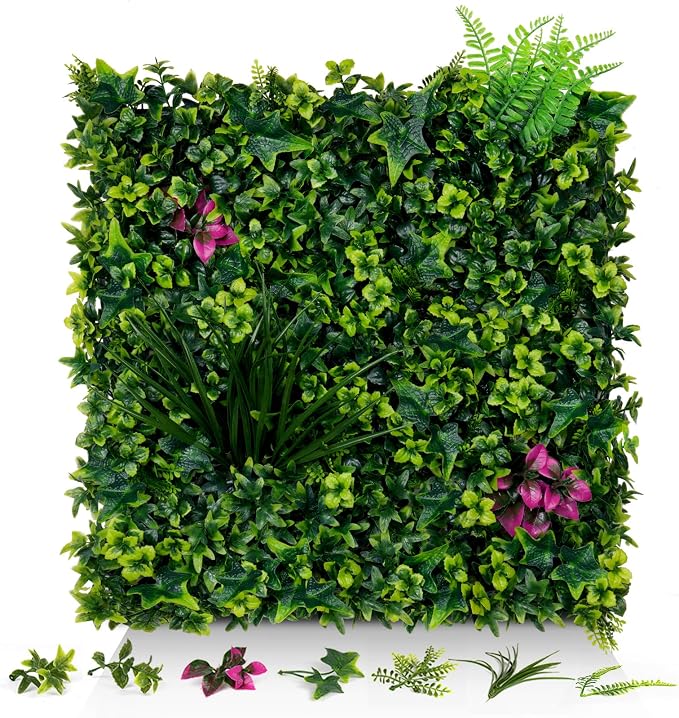 Artificial Grass Wall Panels, UV-Anti Fake Greenery Plant Boxwood Panels by EverNature