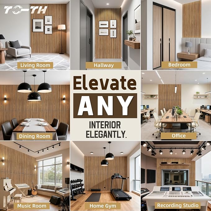 TO-TH Wood-Look Acoustic Wall Panels, 10 Pack 47.2” x 23.6” Acoustic Panels - Image 8